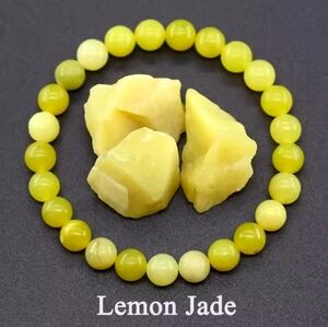 8MM Natural Lemon Jade Stone Bead Bracelet Bracelet Made of Natural Stone
